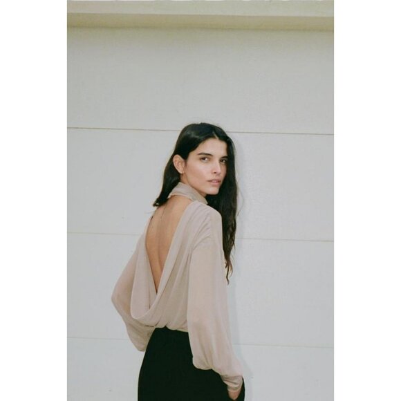 ZARA GEORGETTE BACK BODYSUIT - Picture 4 of 8